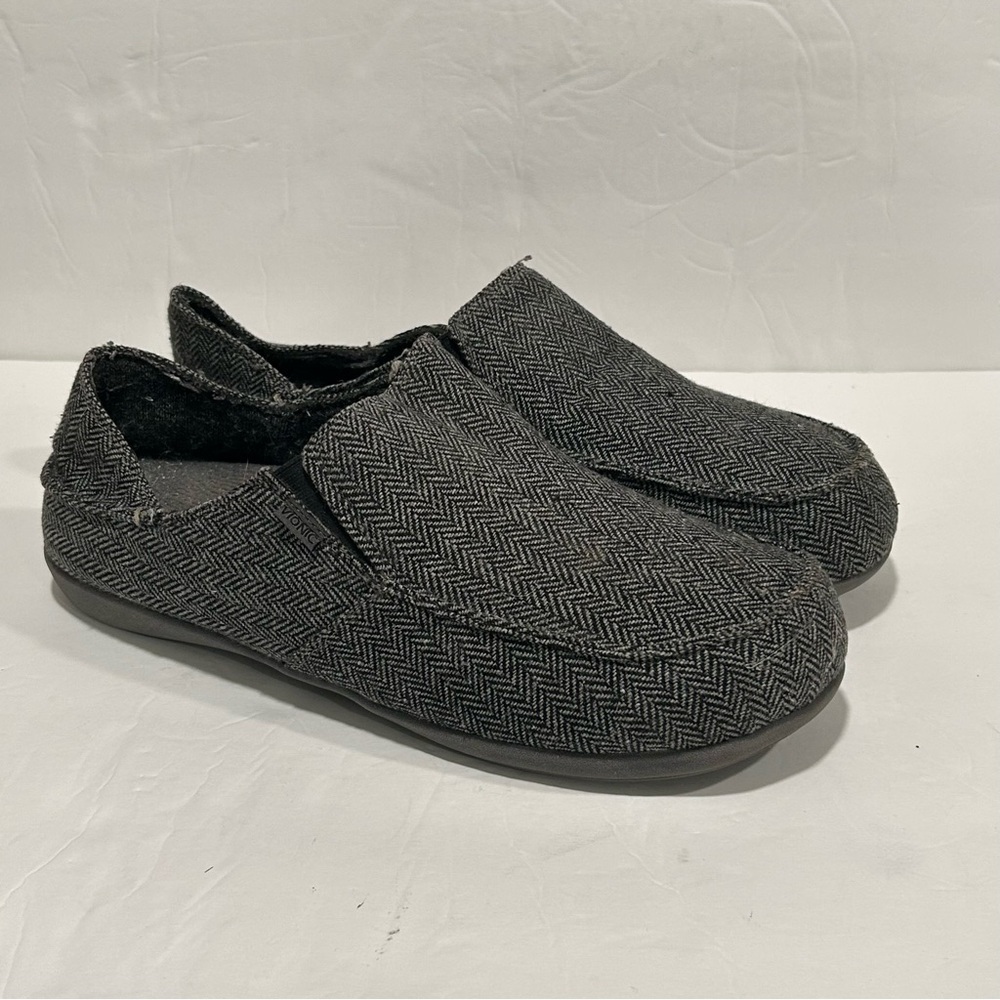 VIONIC MENS MAXWELL DARK GREY HERRINGBONE SLIPPER CANVAS, ORTHOTIC, COMFORT, 13 - Picture 3 of 13